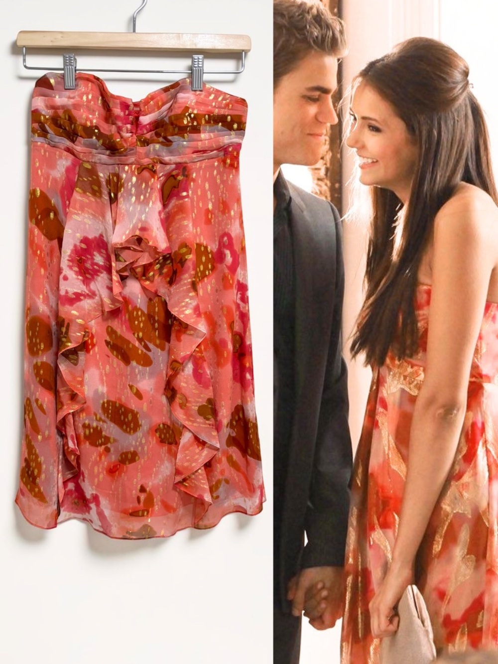 RARE Strapless Dress ASO Elena Gilbert The Vampire Diaries Lava Alt Y2K Size 2 - Picture 10 of 10